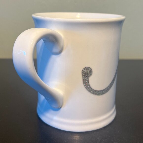 I. Godinger & Co. Glittery Silver Letter A Initial Monogram Mug  w/ Rhinestone - Picture 3 of 9